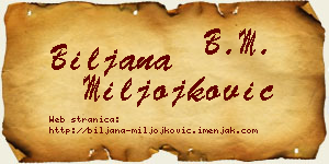 Biljana Miljojković vizit kartica